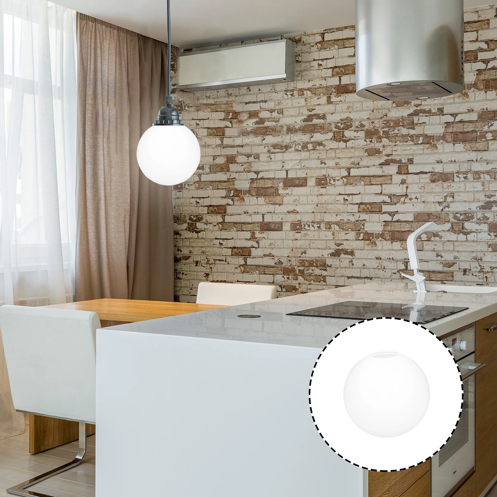 

Glass Lamp Cover Ball Shaped Durable Ceiling Light Shade Soft Warm Light Protector Home Decoration Accessory Lamp Cover