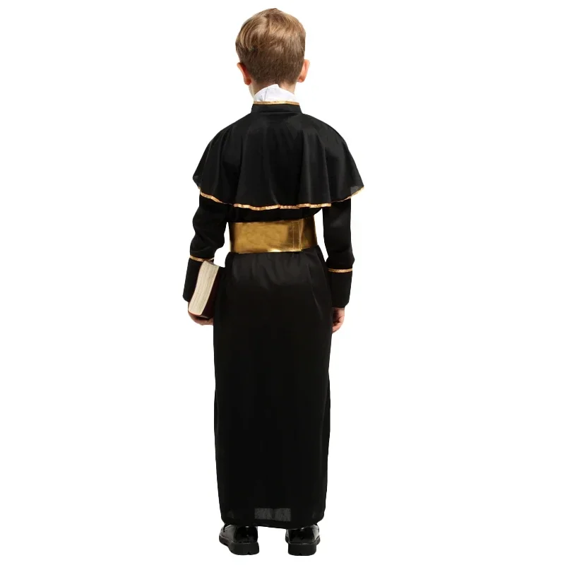 Abito medievale di Halloween Cosplay per padre bambini Sacerdote Suora Set di costumi missionari Abito per bambini MN3