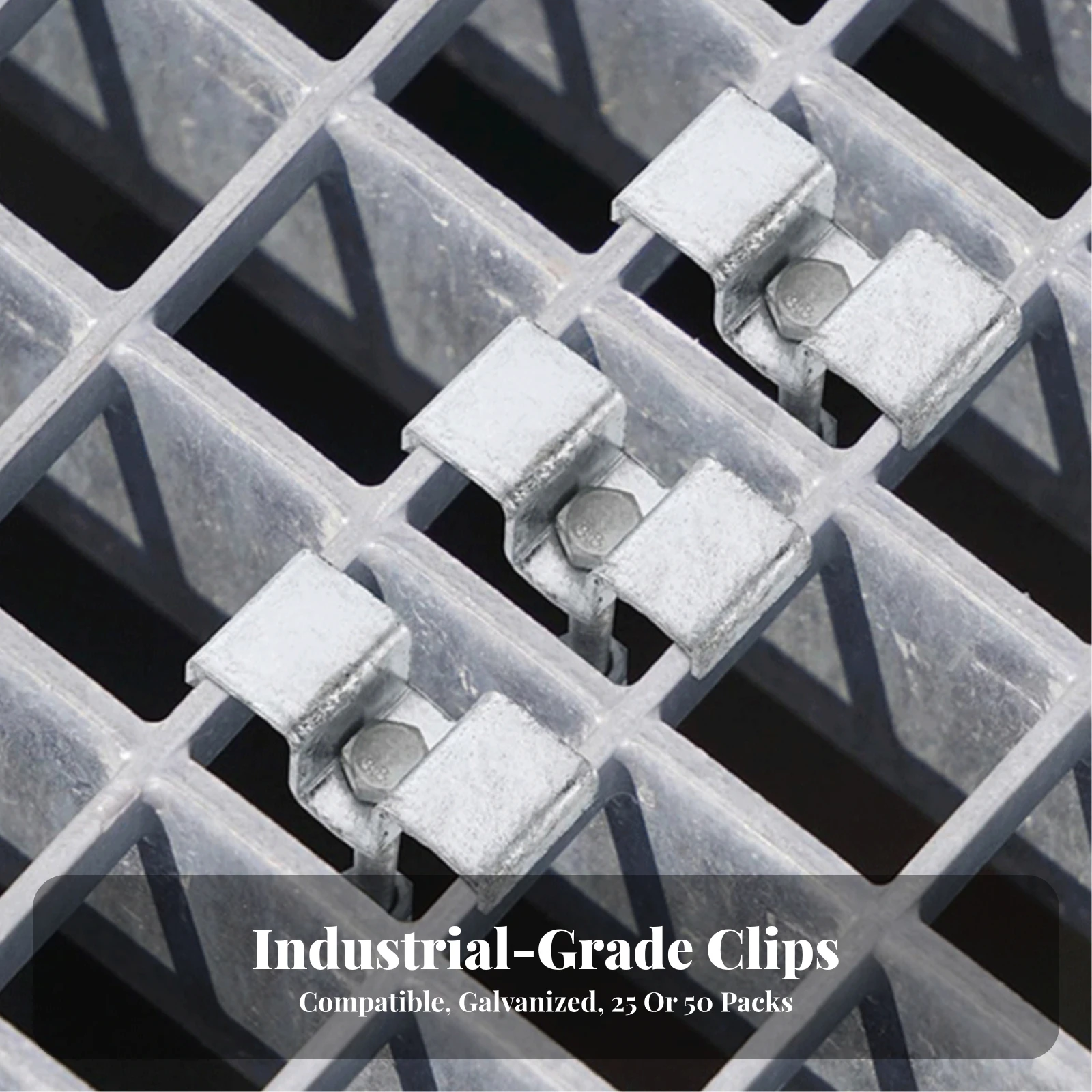 25 Pieces Fastener Long-Lasting Galvanized Carbon-Steel Saddle Clamp Metal Grating Saddle Clamp Sleek for Drainage Systems