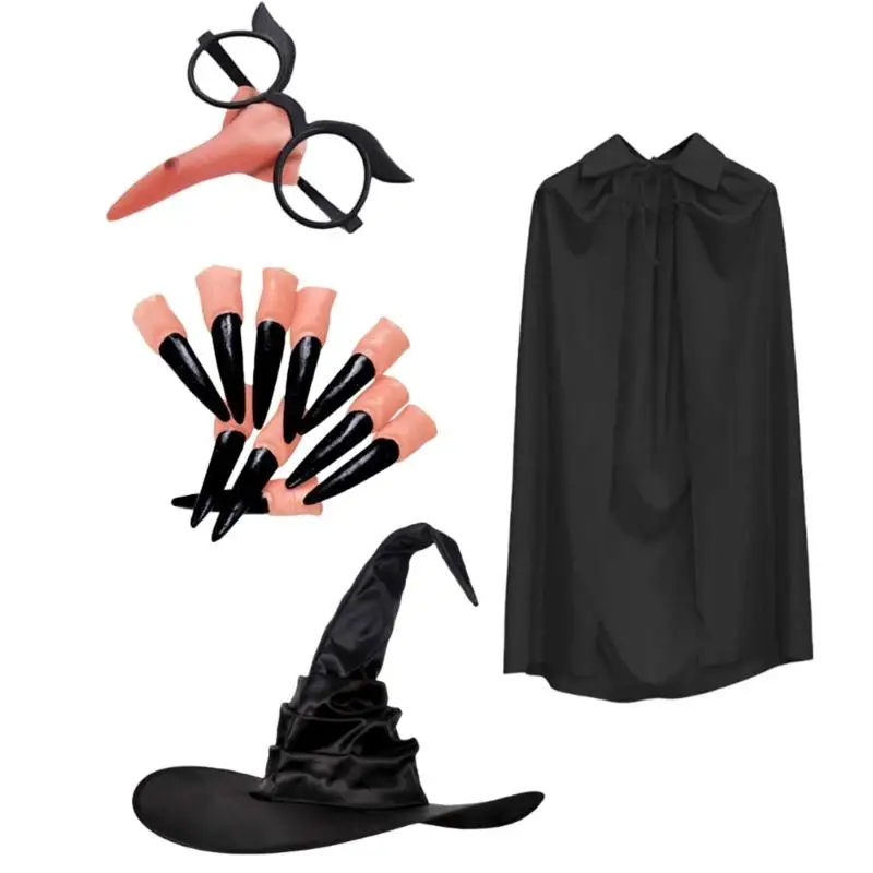 39bd Witch Outfits Witches Witch Costume Accessori Witch Vestirsi per festa Halloween Maschese Natale Carnivali