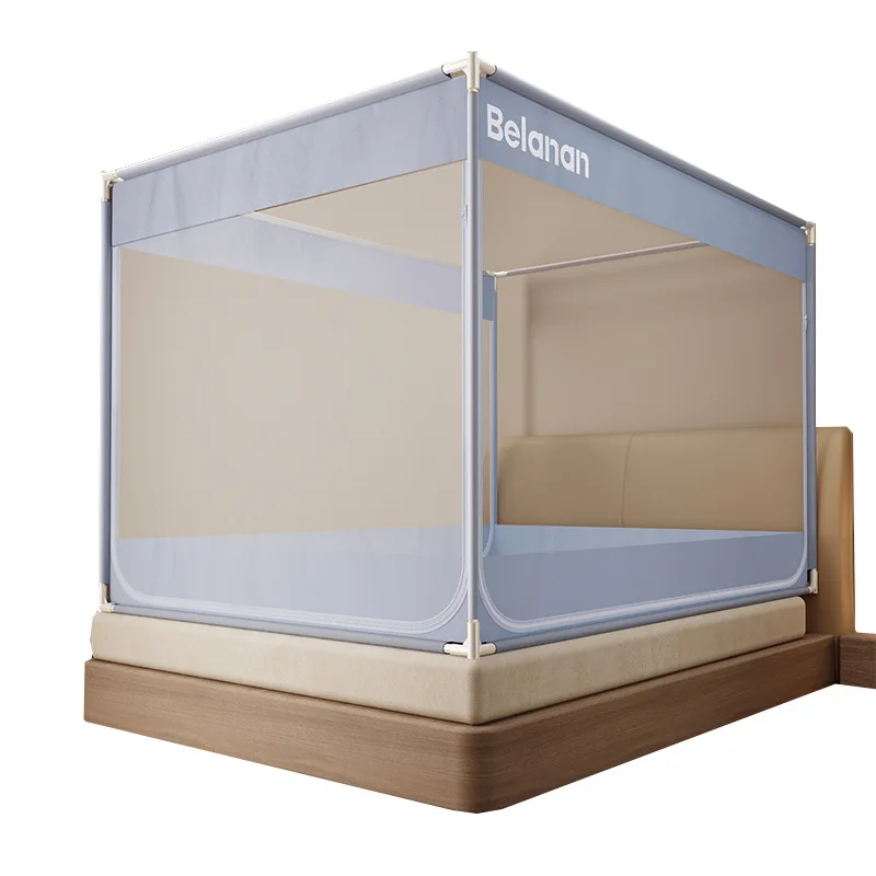 Mosquitera en forma de U Clase A para dormitorio, sin necesidad de instalación, soporte engrosado anticaída, malla de seguridad completa para bebés