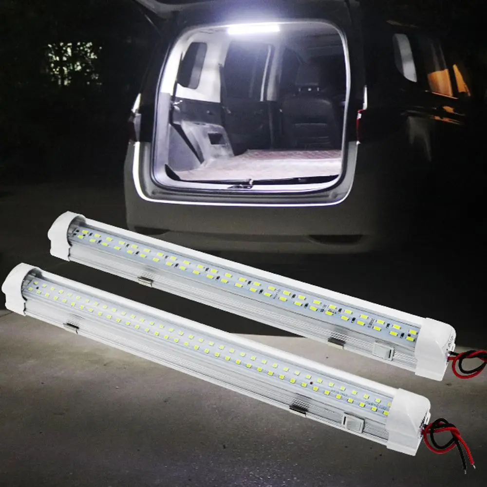 

Truck Double Row Car Light Tube Car LED Lights 72 LED Strip Bar LED Interior Lights Car Van Interior Lights Cab Reading Light