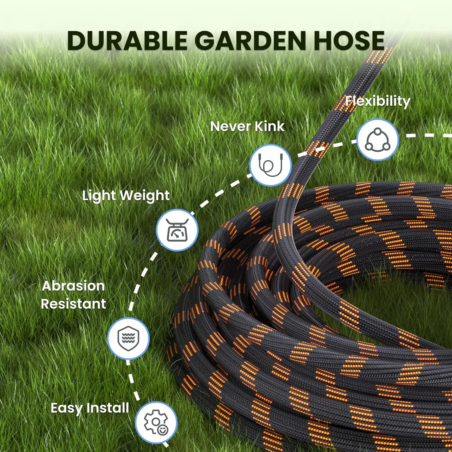 Giraffe Tools Heavy Duty Flexible Water Hose, 25-100FT 1/2