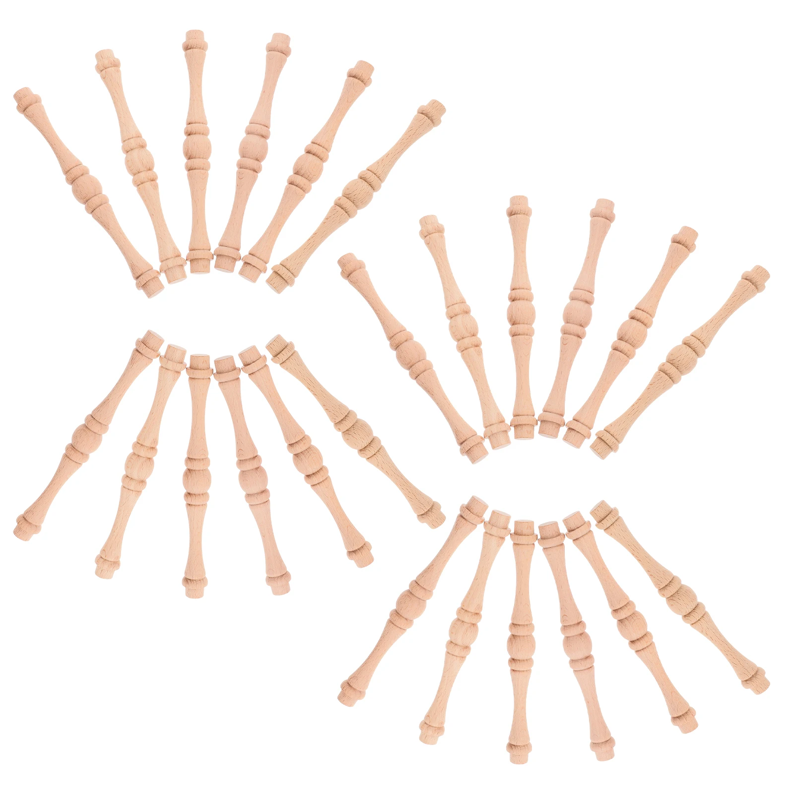 

25Pcs Unfinished Wooden Spindles for Staircase Railing Furniture Cabinet Home Decor Stair Balusters Wood Pier Columns