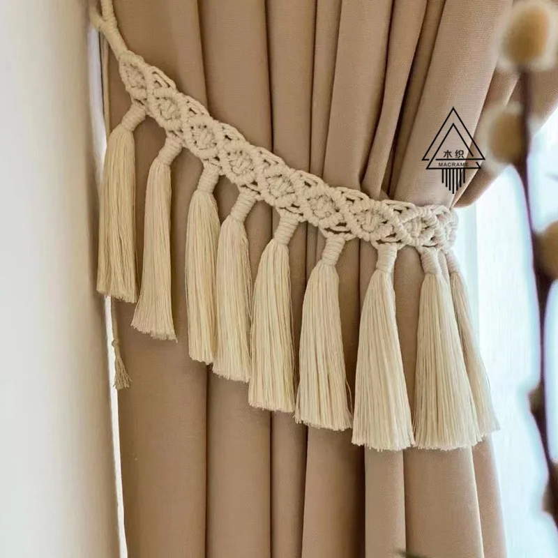 Woven Cotton Rope Curtain Ties Bohemian Style Hotel Homestay Door Curtain Binding Rope Window Curtain Buckle Modern Simplicity