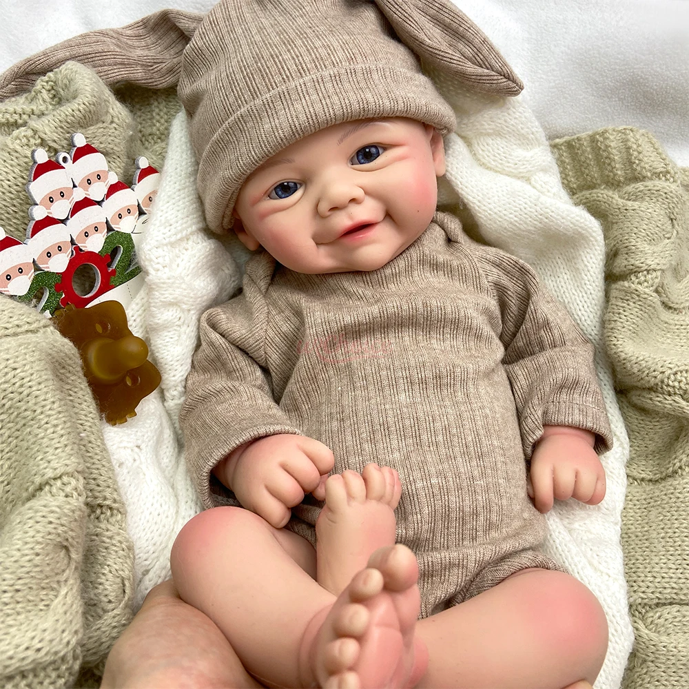 

17Inch Premium Silicone Reborn Baby Boy/Girl Realistic Adorable Open Eyes Weighted Newborn Doll for Collectors Anti-Stress Toy