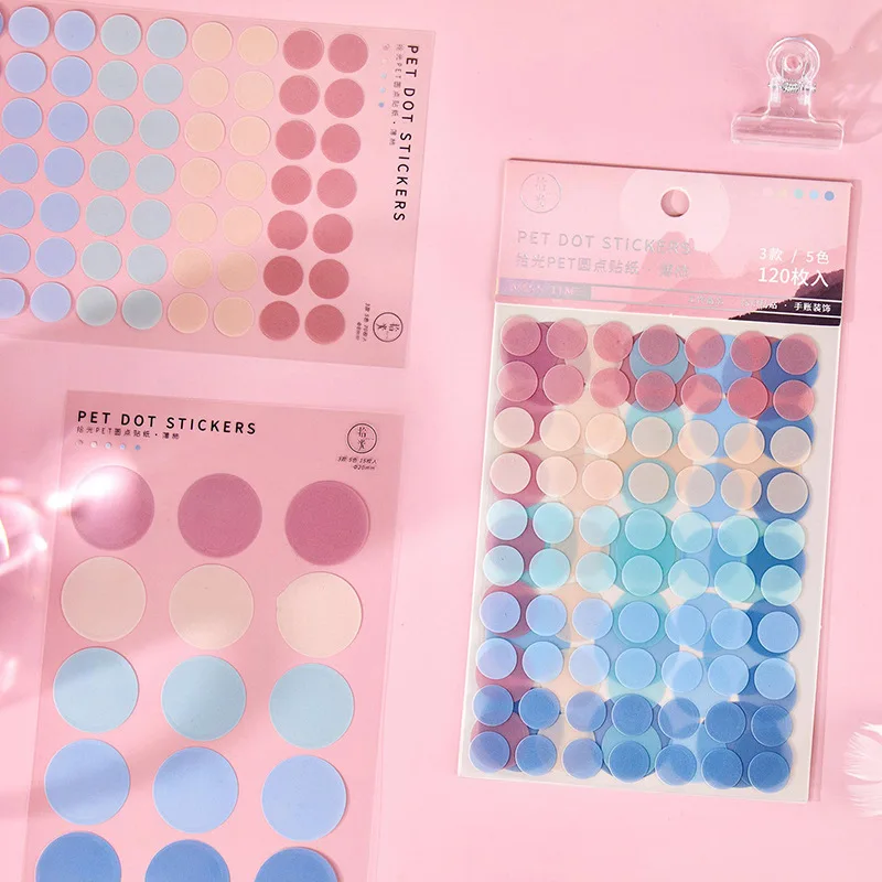 3 Pcs Label Photo Children PET Dot Sticker Creative Hand Account Material Decorative Stickers Drawing Paper