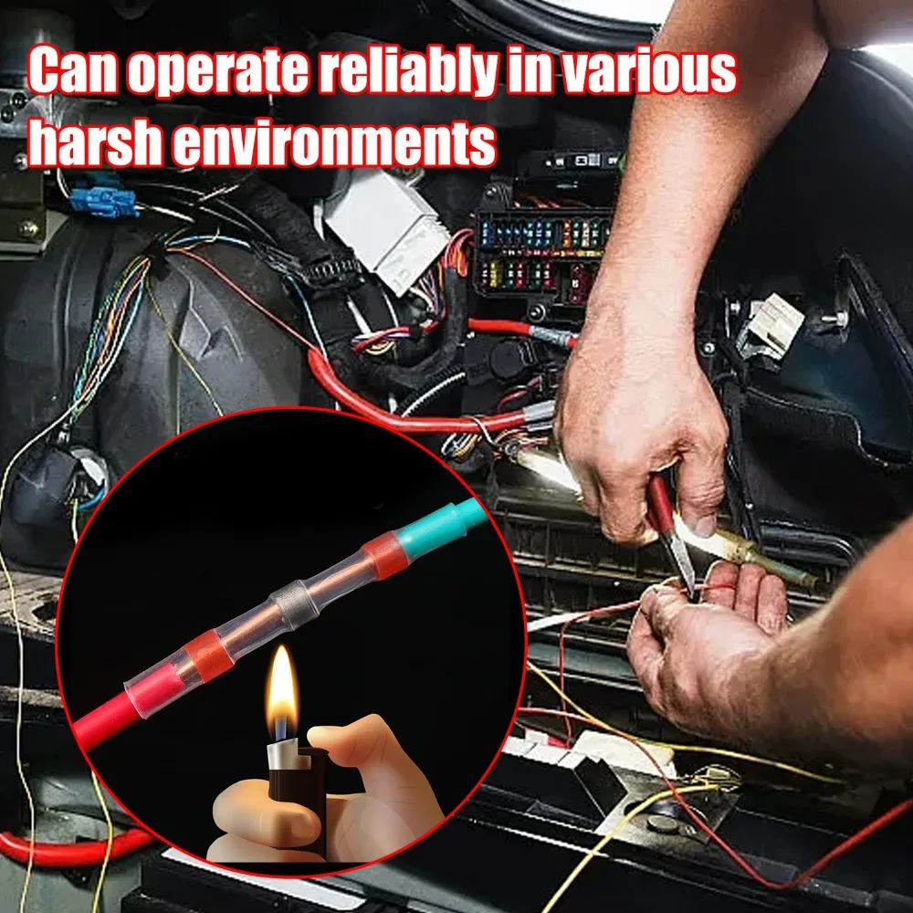 Connettori termorestringenti Terminali senza saldatura Kit di giunzioni per cavi elettrici isolati impermeabili per riparazioni automobilistiche audio per auto