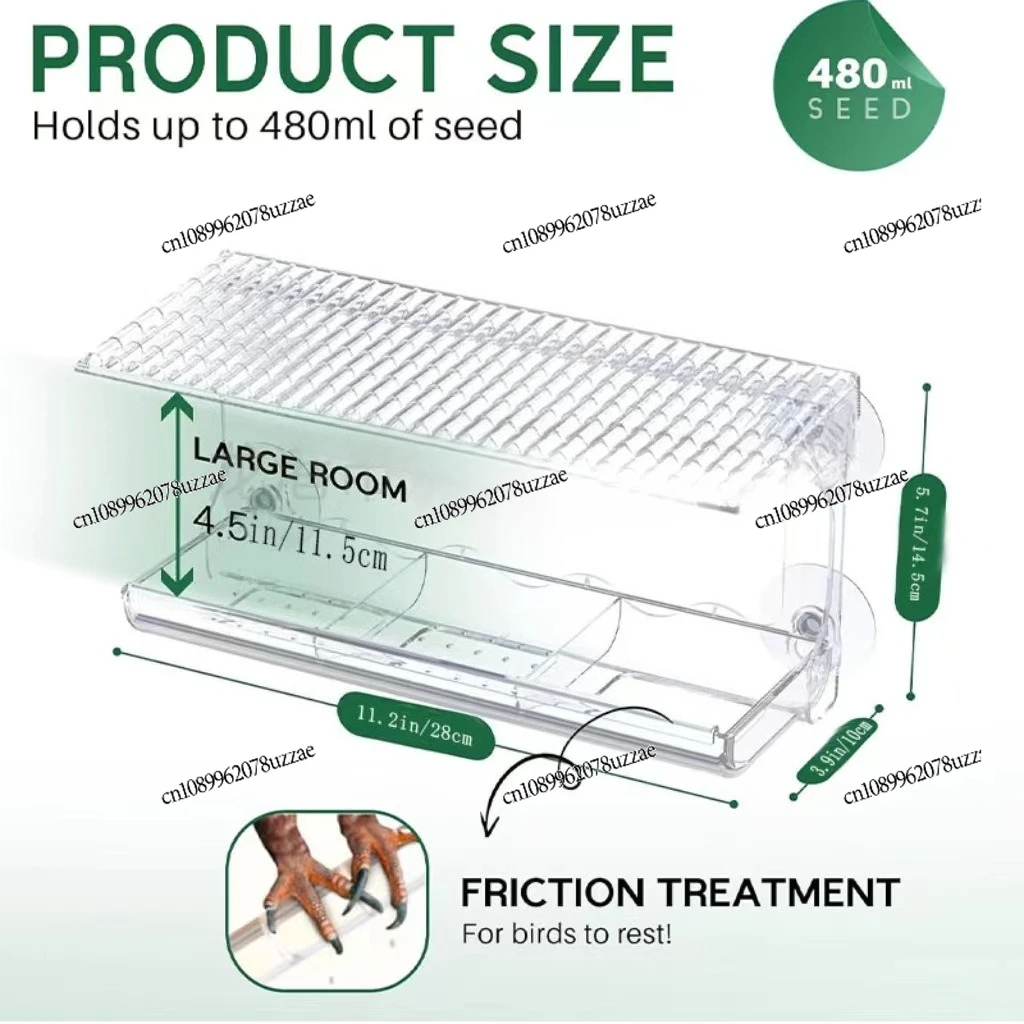 Outdoor Window Bird Feeder, Transparent Window Transparent Birdhouse Installation with Strong Suction Cup