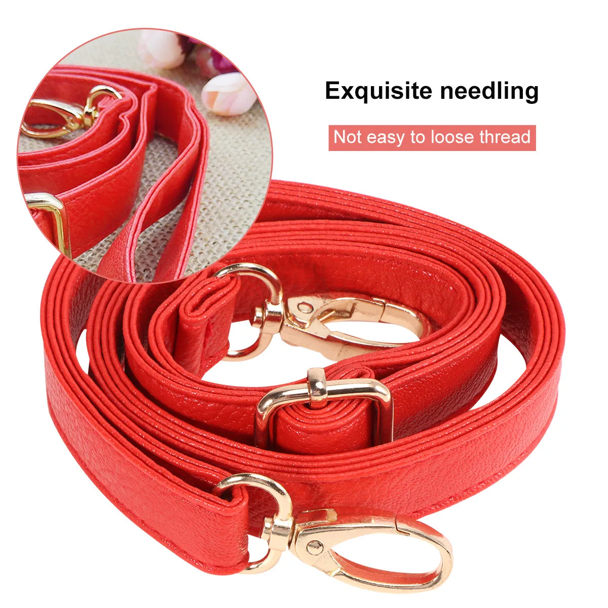 

Ремешок для женской сумки из натуральной кожи, регулируемый, красный, из искусственной кожи, аксессуар для сумки, длинный ремень через плечо, диагональный кроссбоди