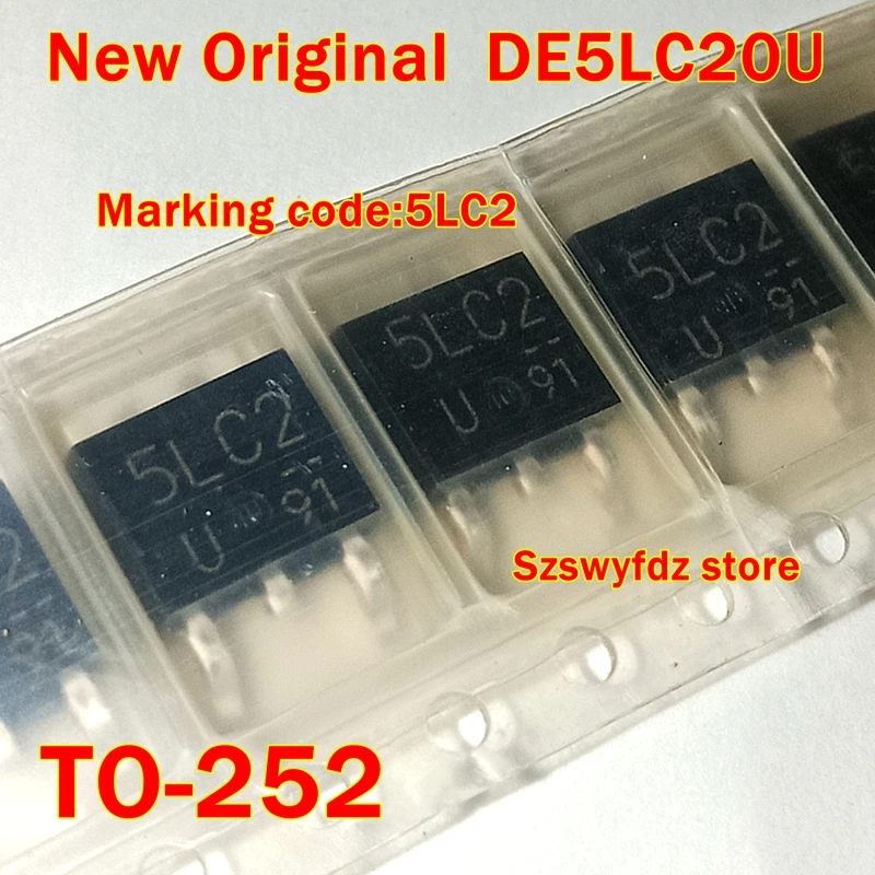 5Pcs to 100Pcs New Original De5Lc20U To-252 Marking Code:5Lc2 Super Fast Recovery Rectifiers(200V 5A)