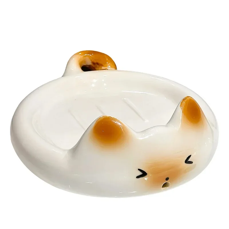 

Мультяшная мыльница в виде сиамской кошки, керамическая подставка для мыла, дозатор для лосьона, держатель для зубных щеток, органайзер для ванной комнаты