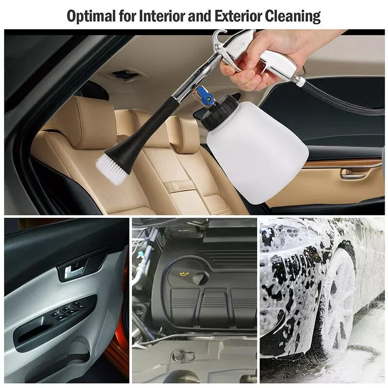 High Pressure Car Wash Gun with Brush Interior and Exterior Deep Clean Machine Dust Blower Auto Cleaning Washer EU/US/JP Type