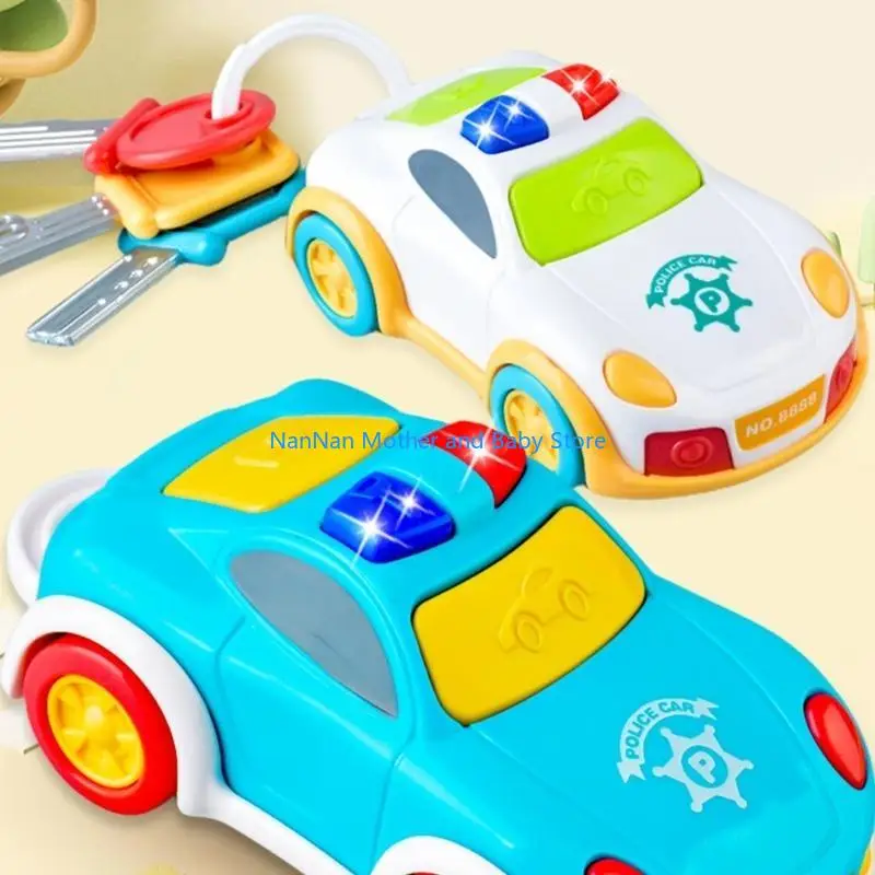 Crianças fingem brincar brinquedo chave carro com som partida autêntica e LED piscando