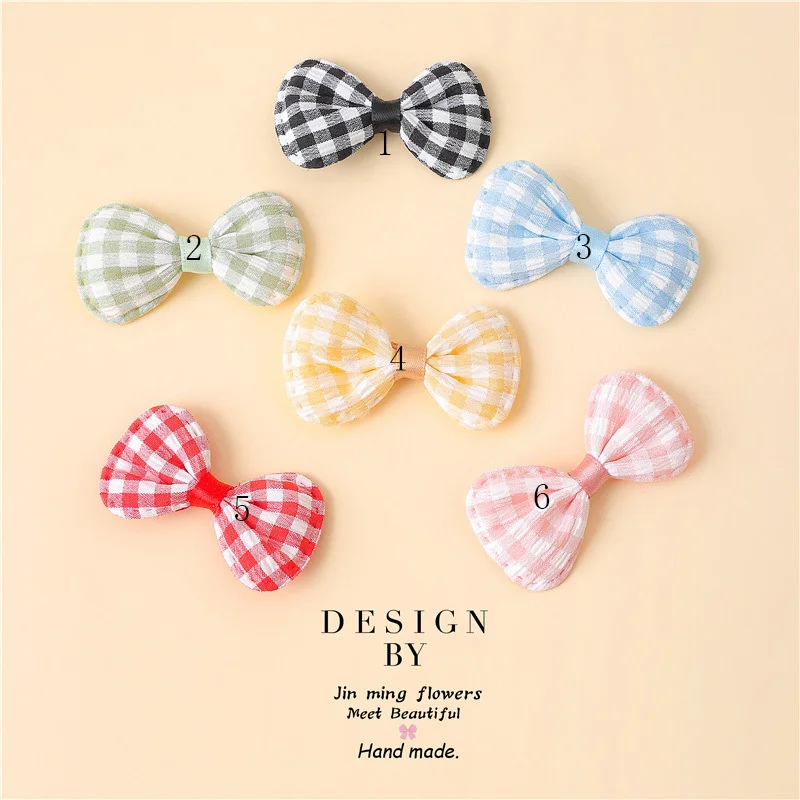 Colorful Bow Appliques for DIY Hat Clothes, Sewing Patches, Handmade Headwear, Hair Clips Accessories, 5*2.5cm, 30 PCs/Lot