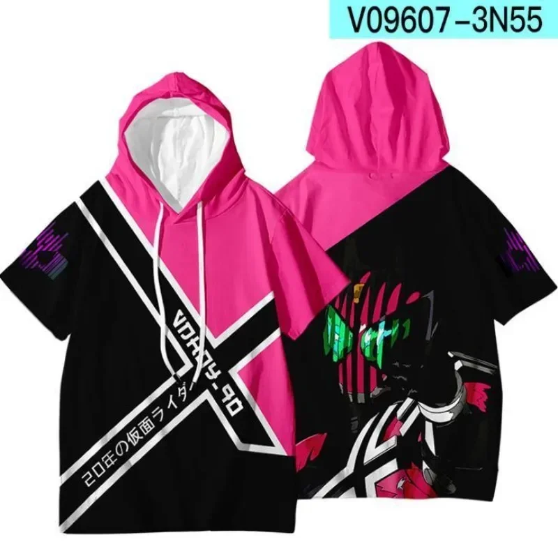 

Kamen Rider Zi-O Anime Short Sleeve T-shirt Men's Half Sleeve Anime DECADE Diqishiwang Hoodie Summer Fashion