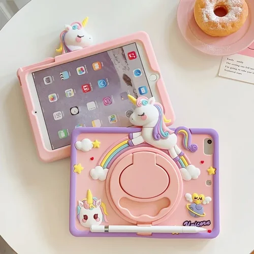 Funda para niños para Xiaomi Redmi Pad SE 11 ""2023 Funda de unicornio de dibujos animados para Redmi Pad 2 2025 Funda con soporte de mango de rotación