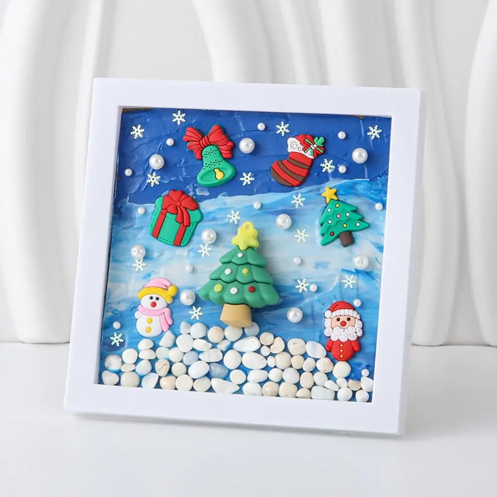 Marco de fotos Multicolor DIY Material de madera diseño 3D pintura de paisaje oceánico 3D foto hecha a mano de dibujos animados marco de madera fabricación de regalos