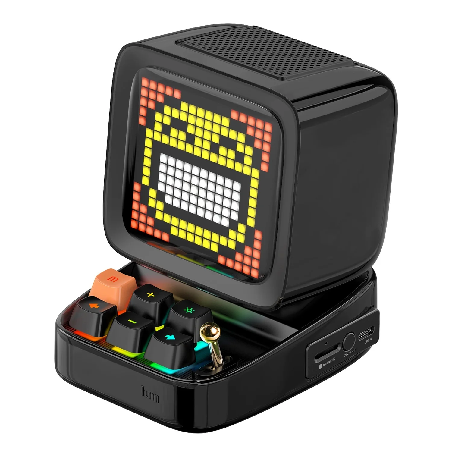 Top! Retro Pixel Art Bluetooth Portable Speaker Alarm Clock DIY LED Display Board, Birthday Gift Home Light Decoration