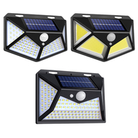 100 LED Solar Wall Lights Outdoor Solar Lamp PIR Motion Sensor Solar Powered Sunlight Street Light for Garden Decoration Tools