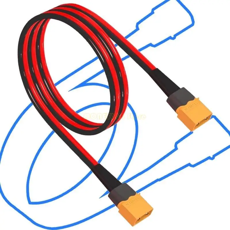 F62C XT60 Male to Male Extension Cable Model Aircraft Connection Line for Photovoltaic Cells and Model Aircraft 12AWG
