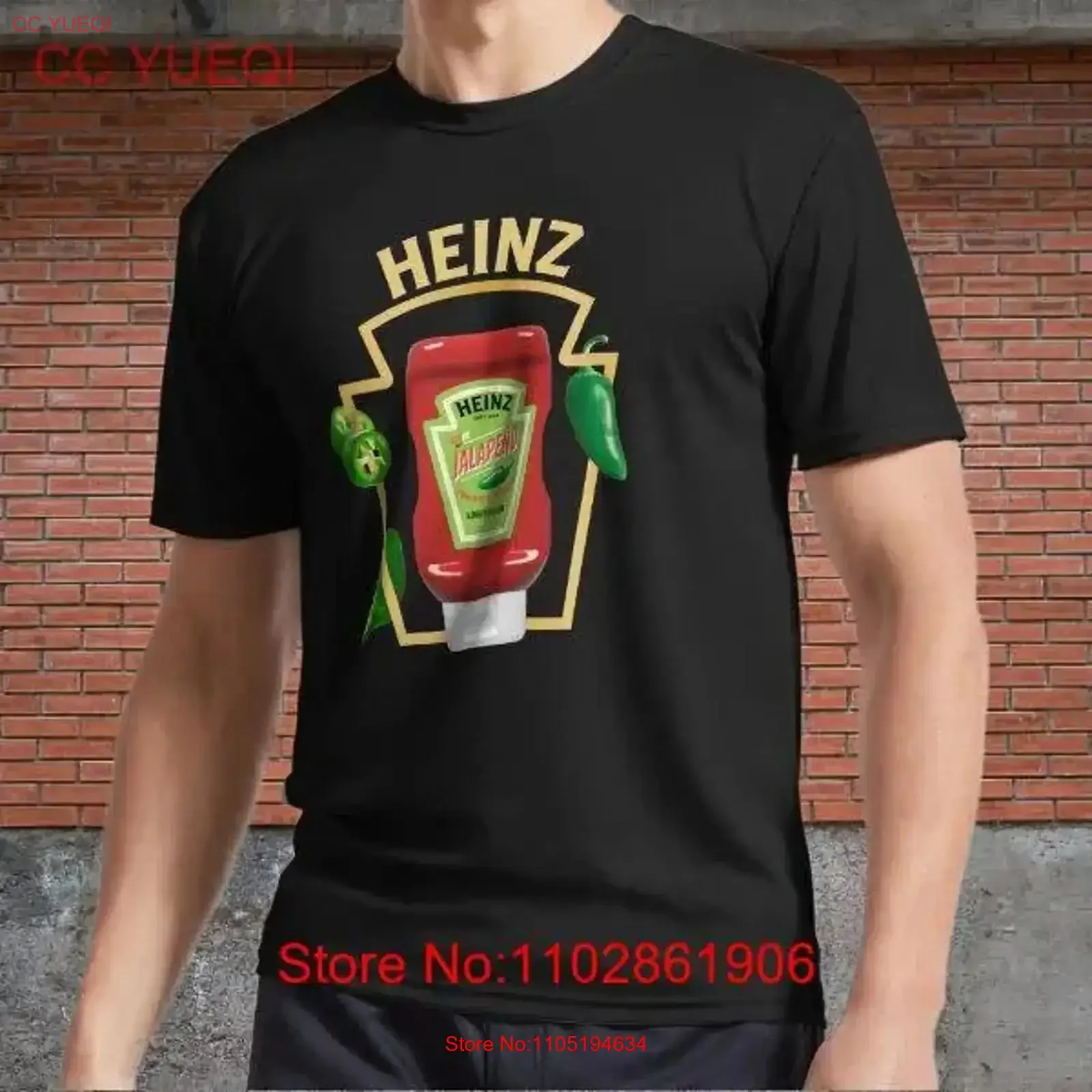 Camiseta HEINZ TOMATO KETCHUP con Logo activo para hombre, talla divertida S a 5XL, gráfico lavado vintage, moda suave, estirada y transpirable