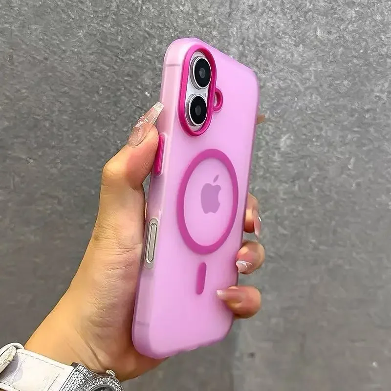 

Matte Candy Magnetic Wireless Charge Transparent Case For iPhone 16 15 14 Plus 13 12 Pro Max For Magsafe Shockproof Hard Cover