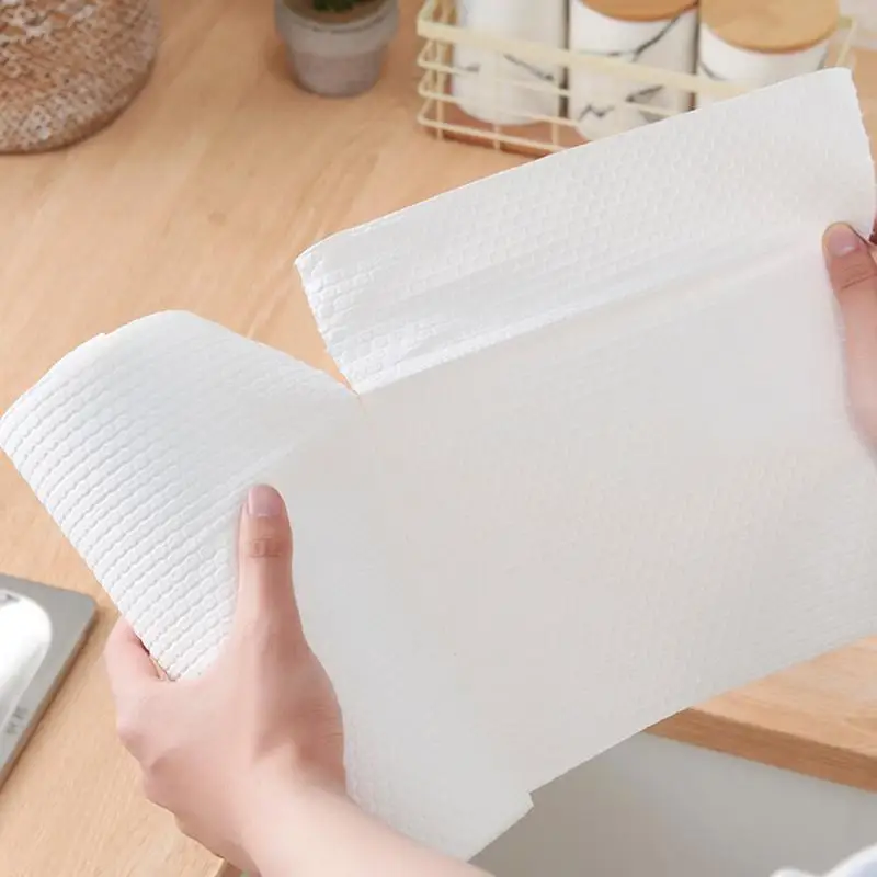 50X Reusable Cleaning Rag Roll Tear Away Towels Absorbent Dish Rags For Car Garage Washable Shop Towels For House Kitchen Window