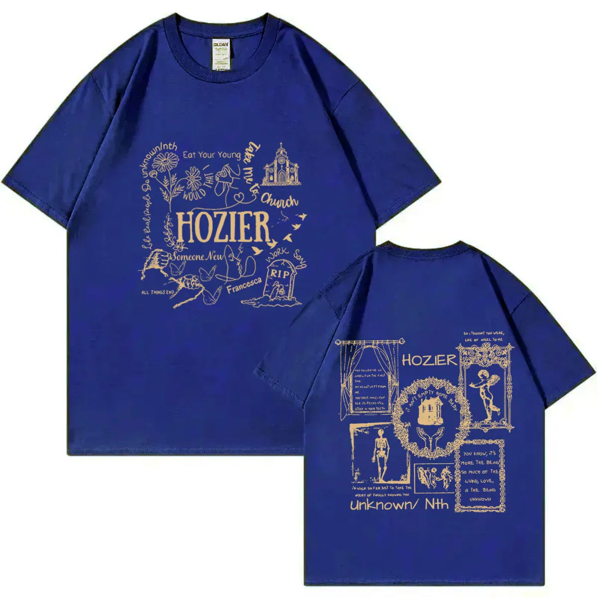 Singer Hozier Concert Tour Graphic T Shirts Men Women Fashion Rock Oversized T-shirts Trend Hip Hop Vintage Short Sleeve T-shirt