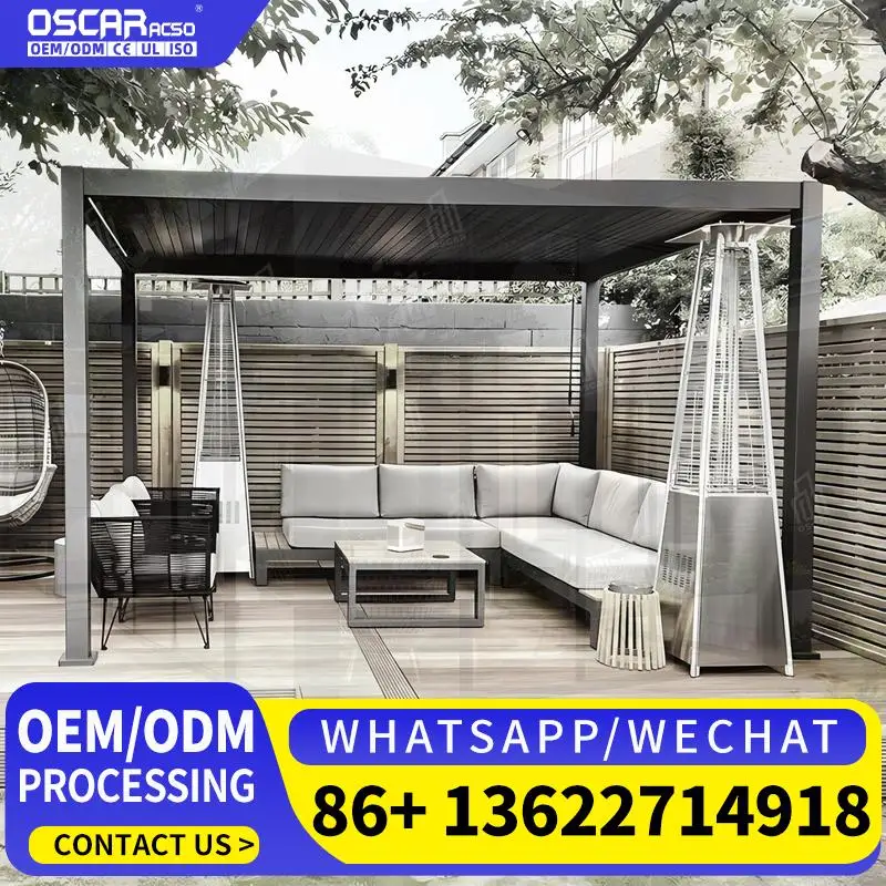 12x16 Electric Outdoor Louvered Aluminum Shade Structure for Garden Patio Backyard pergola
