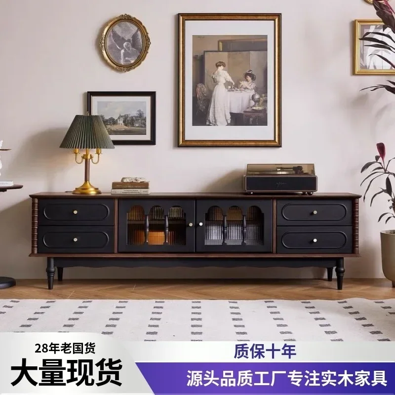 アメリカ産無垢材、収納キャビネット家具