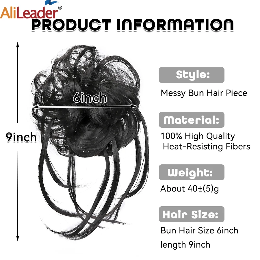 Synthetic Hair Bun Chignon Hair Bun Scrunchies For Women Elastic Tousled Updo Scrunchies With Braids Curly Hair Bun Hairpieces