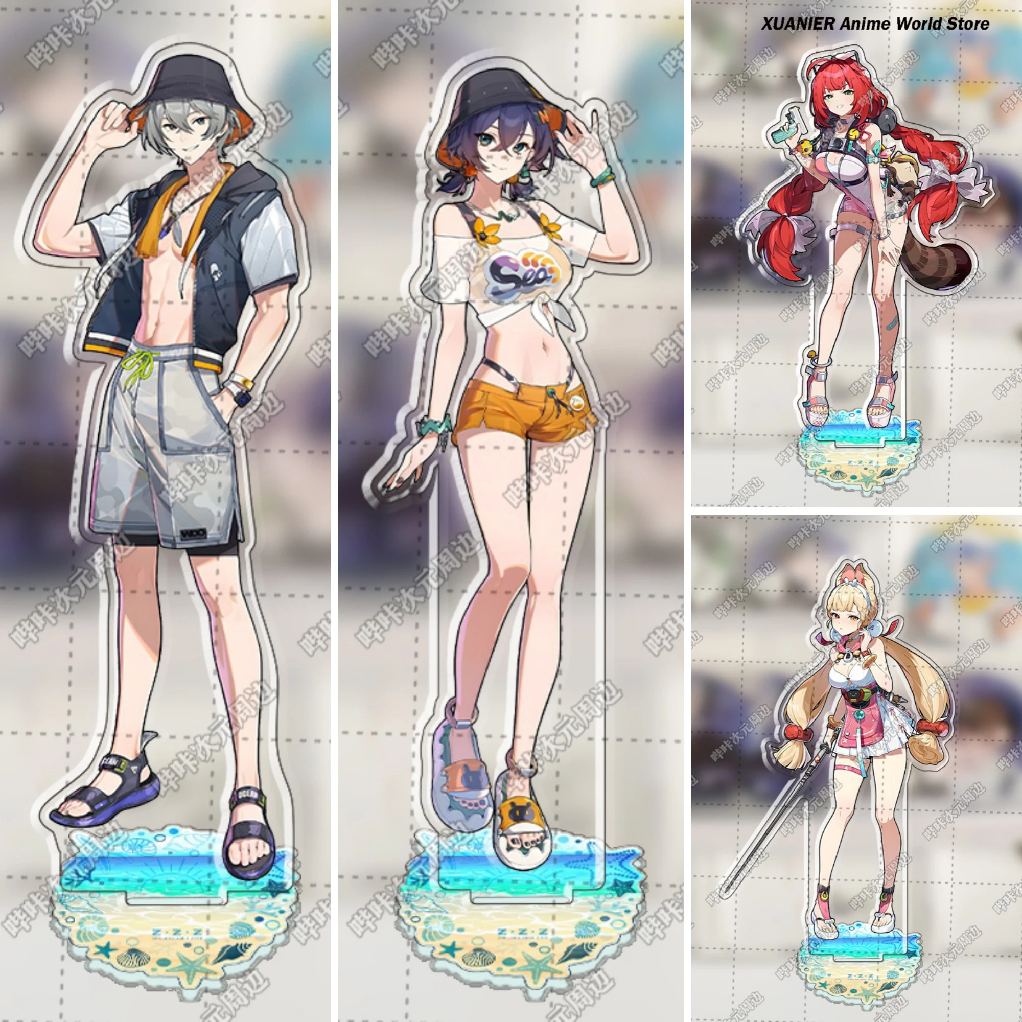 

Zenless Zone Zero Belle Ukinami Yuzuha Alice Thymefield Wise Summer Рисунок Акриловая подставка Модель Тарелка Игра Мультфильм Настольный декор