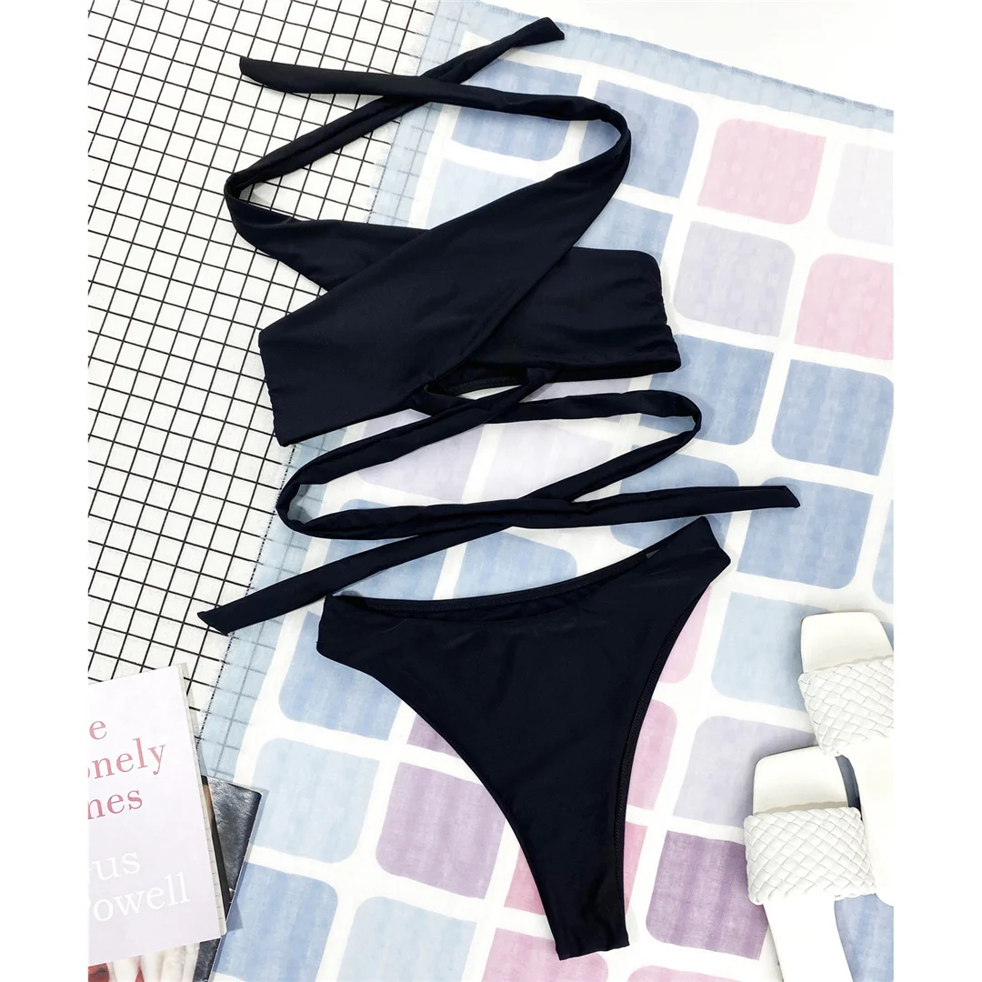 Neue 5-Farben-Bikini-Sets für Damen, zweiteiliger Badeanzug, weiß, mit Ausschnitten, brasilianischer Badeanzug, Badebekleidung, Modell V3366B – Detail 33