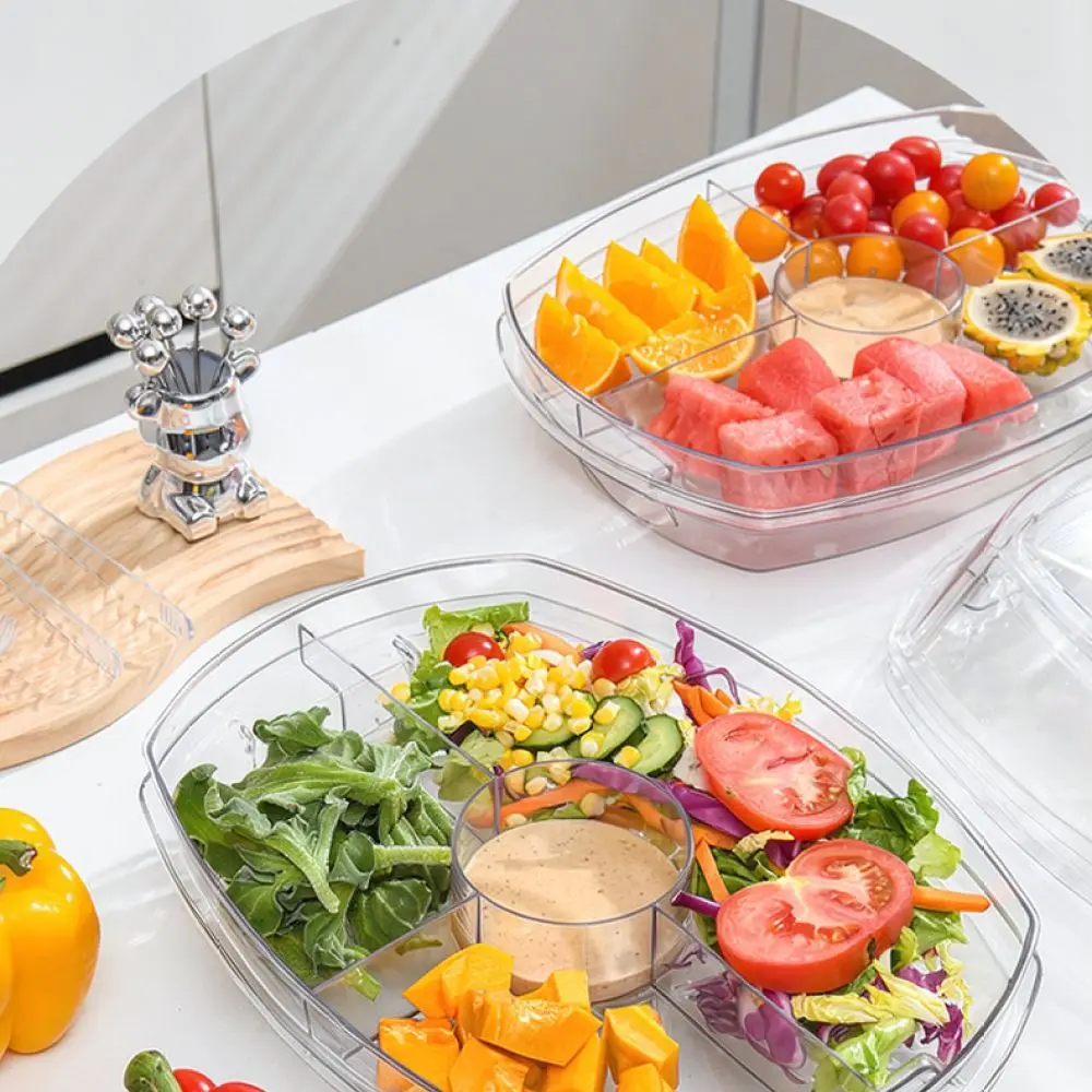 Kitchen Refrigerator Organizer Bin Large Capacity Transparent Fresh Food Storage Box Vegetable Fruit Container Salad Dish