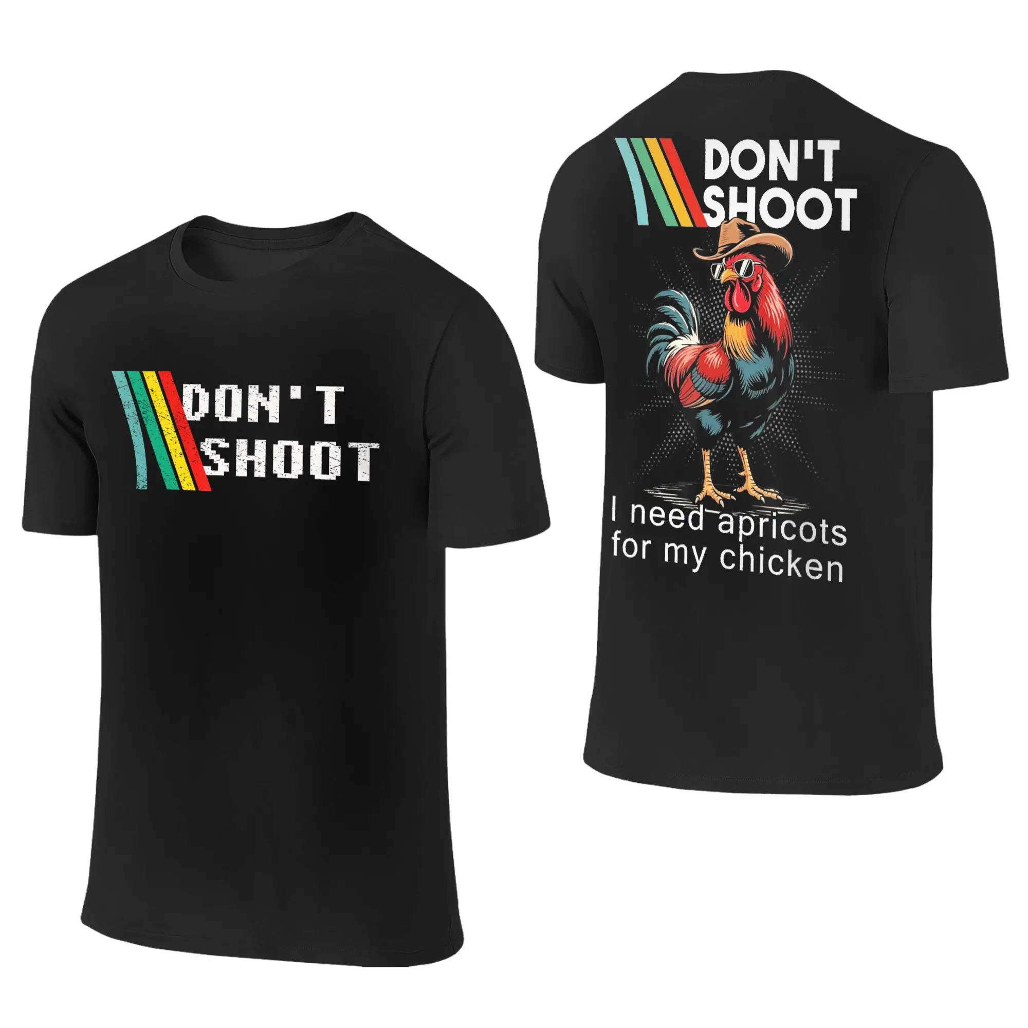 Don-t Shoot I Need Apricots for My Chicken T Shirt Men's  Pure Cotton Novelty T-Shirt Arc Raiders  Tees Short Sleeve Clothing