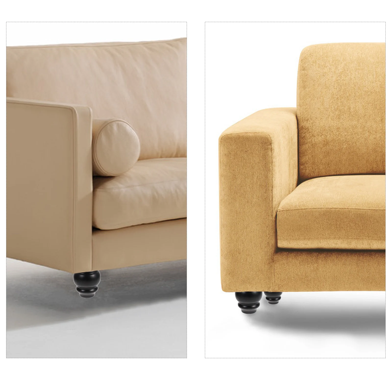 

4 pcs Wood Sofa Legs 10Cm Height Adjustable For Cabinet Coffee Table Dresser Solid Wood Legs Bed Furniture Accessories