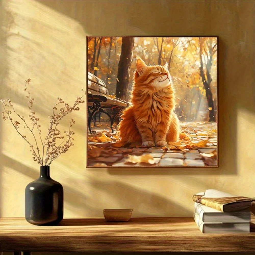 

Cute Orange Cat Jigsaw Puzzle 500/1024 PCS Holiday Stress Relieving Fun Games Home Decor Holiday Gifts