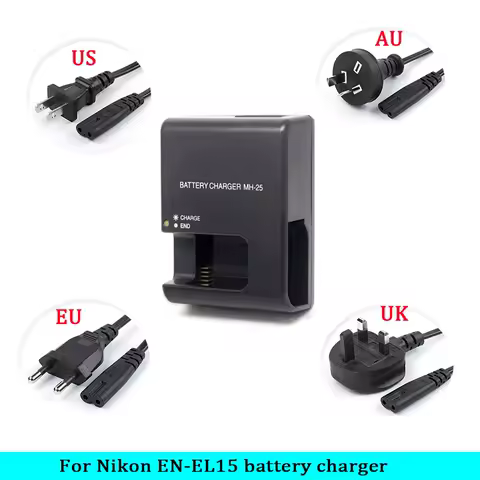 MH-25 EN-EL15 charger D850 D800 D800E D810 D810E D600E D500 D7000 D7100 D7200D7300 D7500 D610 D750 V1 Camera battery charger