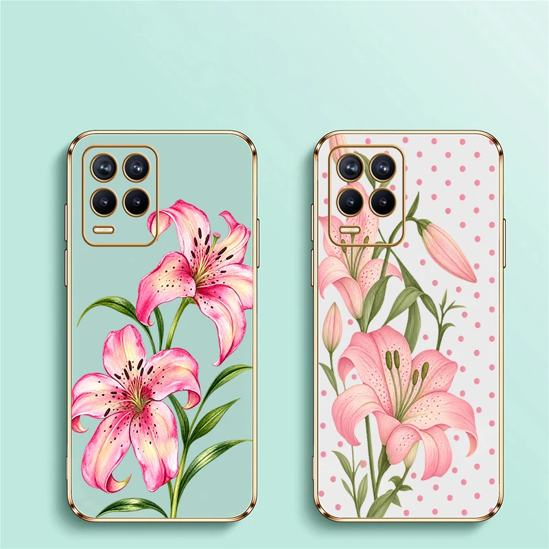 Flower Case For Realme Narzo 20 Pro 20A 60X 50i 50A Prime 50Pro Note 60 GT Master V5 V25 U1 Q3Pro Carnival Drop Resistant Covers view 2