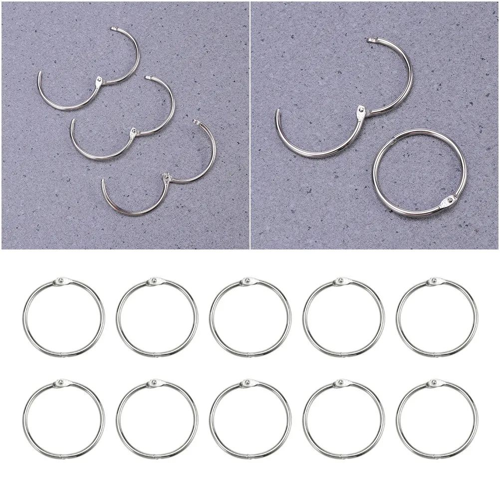 20Pcs Premium Steel Loose Leaf Rings 50Mm Id 56Mm Od Rust Resistant Metal Book Rings for Organization Photo Clip Invoice