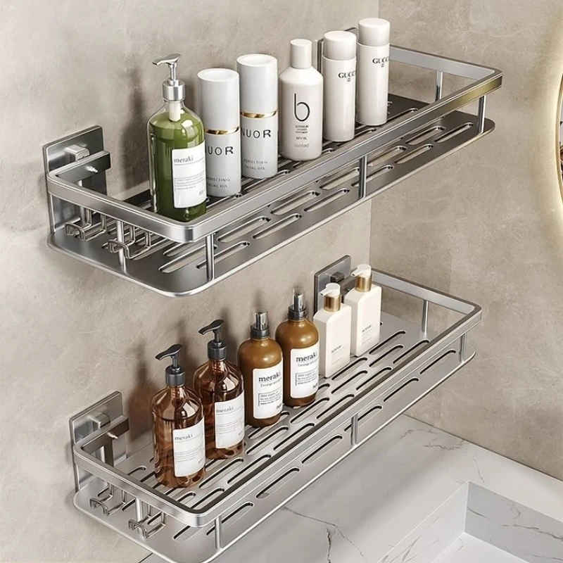 

Wall Mounted Toilet Shelf, NonPerforated Bathroom Rack, Washbasin and Washroom Organizer, Practical Storage Solution