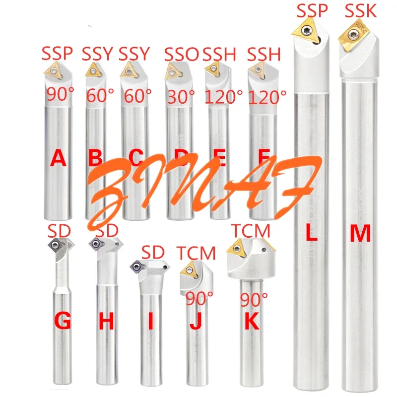 Chamfer Xay Cắt 30 Độ 60 Độ 90 Độ 120 Độ Đầy Đủ CNC Máy Tiện Burr Dao Đôi góc