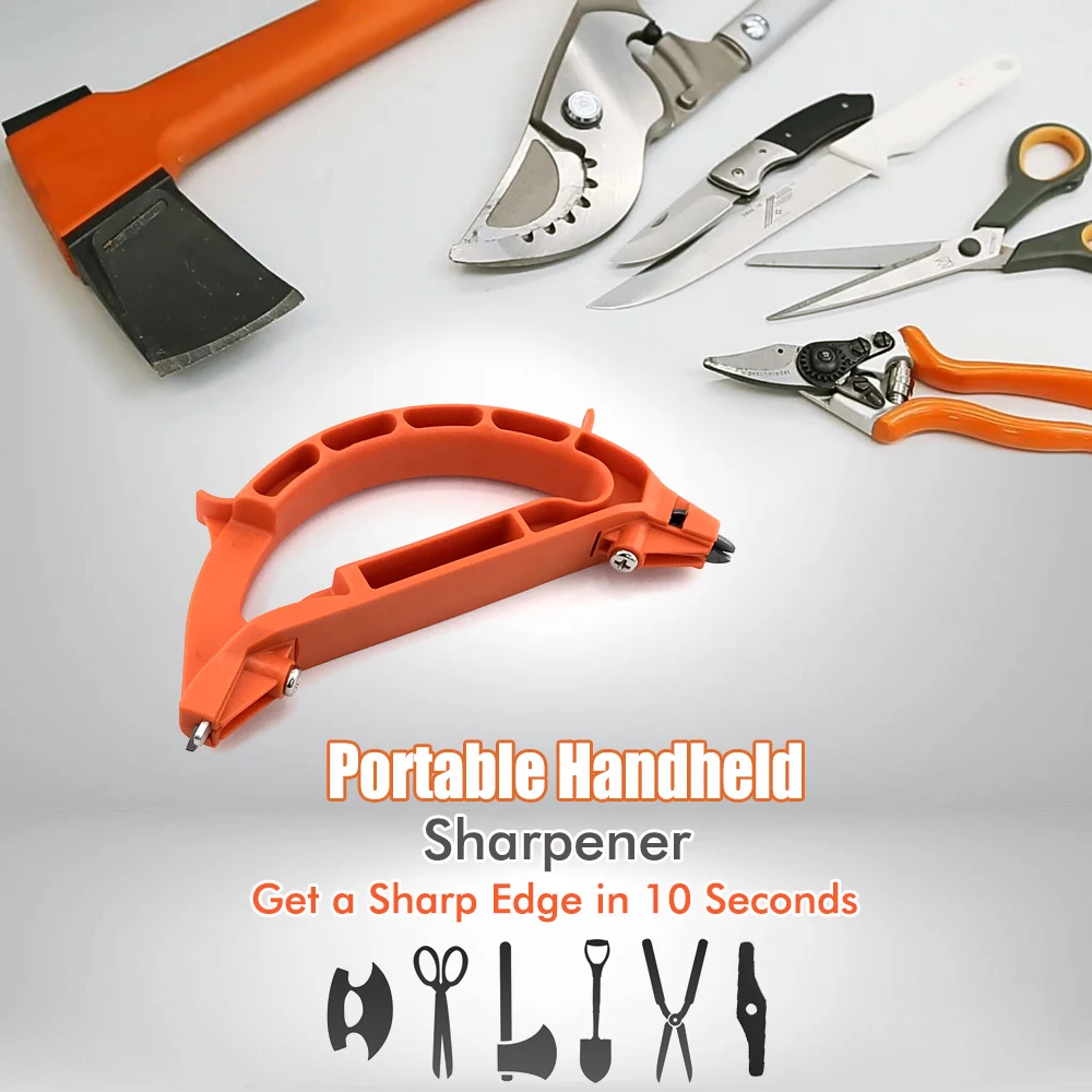 

Outdoor Portable Handheld Knife Sharpener 3-in-1 Multifunctional Sharpening Tool Scissors Agricultural Scissors Axe Heads