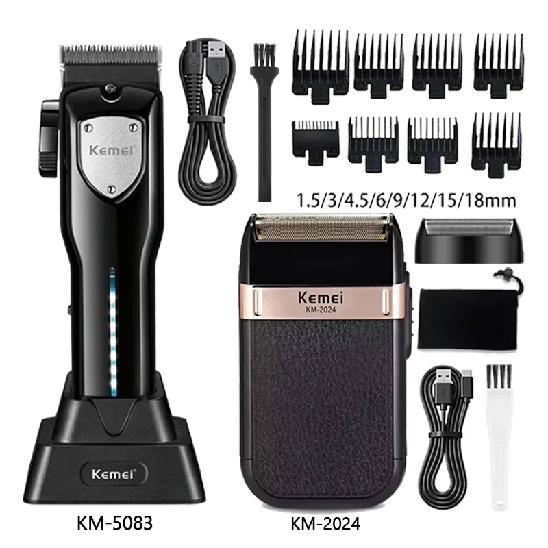 maquina-de-cortar-cabelo-masculina-kemei-cortador-de-cabelo-sem-fio-recarregavel-modelos-km-5083-km-2299-km-2024