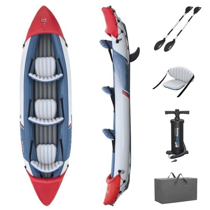 Inflatable double kayak, competitive canoe, folding rafting kayak