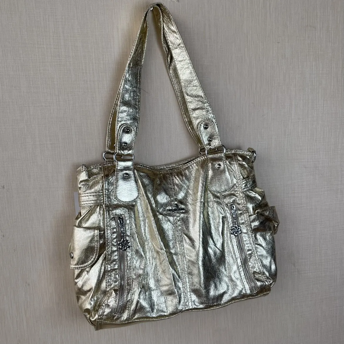 

Angel Kiss Vintage Y2k Handbags Crossbody Women Silver Punk Biker Cross Shoulder Bag Сумка Женская Ladies Underarm Tote Bag