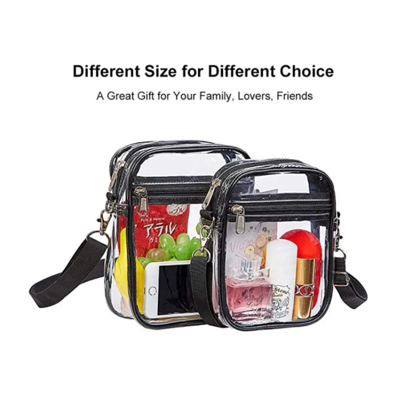 Clear Crossbody Bag Transparent Shoulder Purse With Zipper Adjustable Strap For Concert Stadium Event Travel Daily Use For Women
