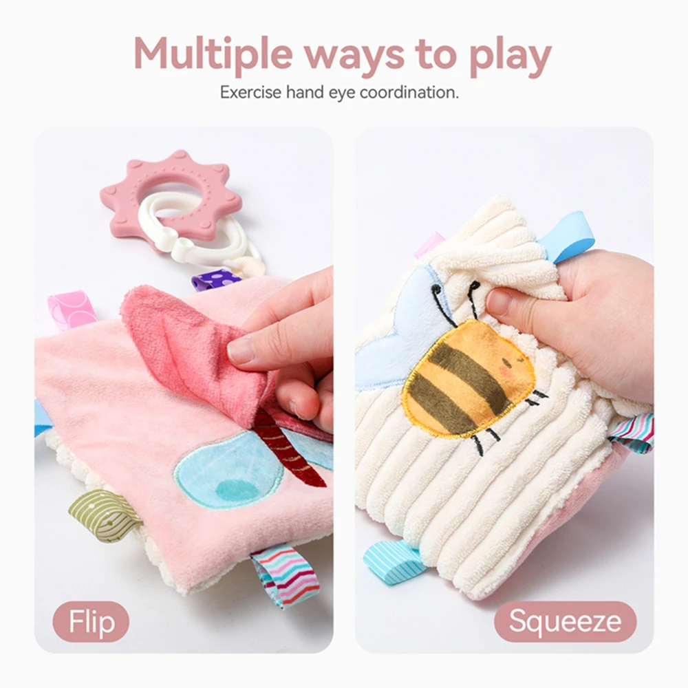 3D Touch Feel High Contrast Cloth Book Soft Baby Books Sensory Early Learning Stroller Toys for Infant Toddler Toy 0-12 Months 3