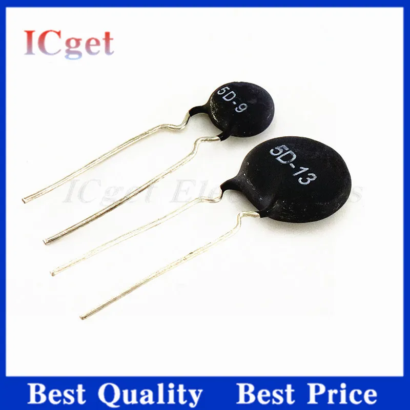 10Pcs Direct insertion thermistor NTC5D-5/7/9/11/13/15/20/25 MM chip with negative temperature coefficient of 5 ohms